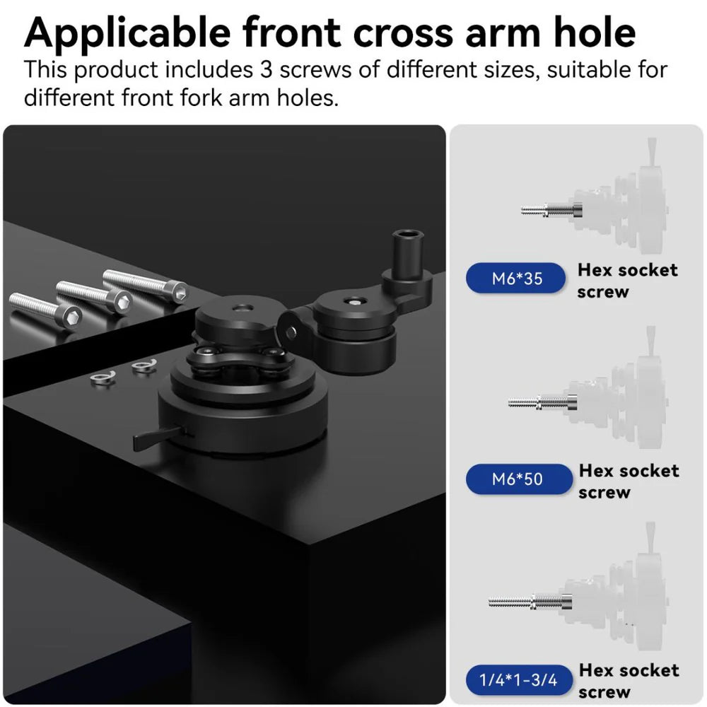 GRXPLORE GR-MT13-M6/M8/M10 Handlebar Clamp Bolt Mount Kit with Vibration Dampener PRO