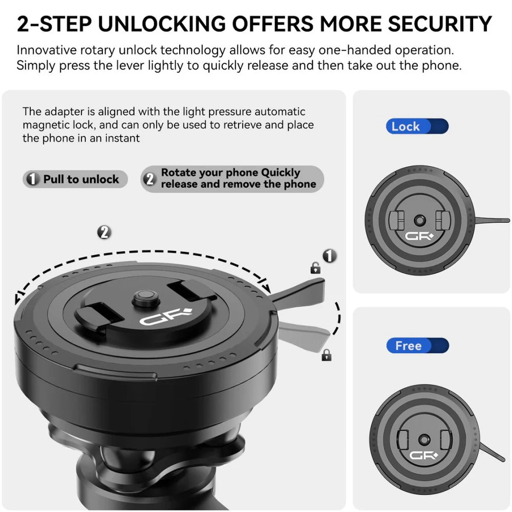 GRXPLORE GR-MT16 Rearview Mirror Phone Mount for M6/M8/M10 Sizes