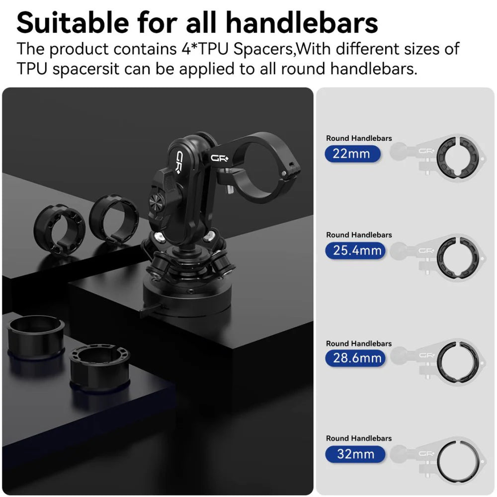 GRXPLORE GR-MT6 Handebar Mount Kit with Vibration Dampener