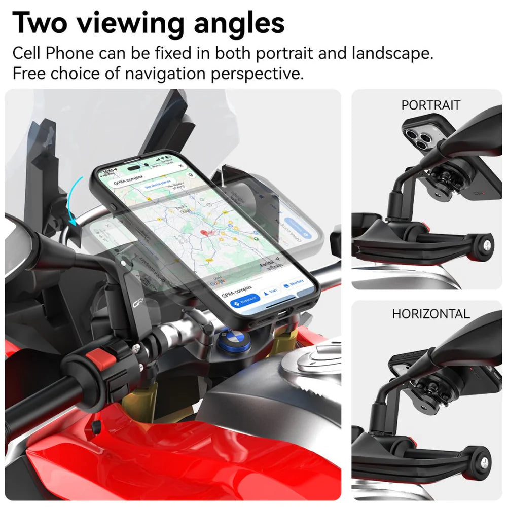 GRXPLORE GR-MT16 Rearview Mirror Phone Mount for M6/M8/M10 Sizes