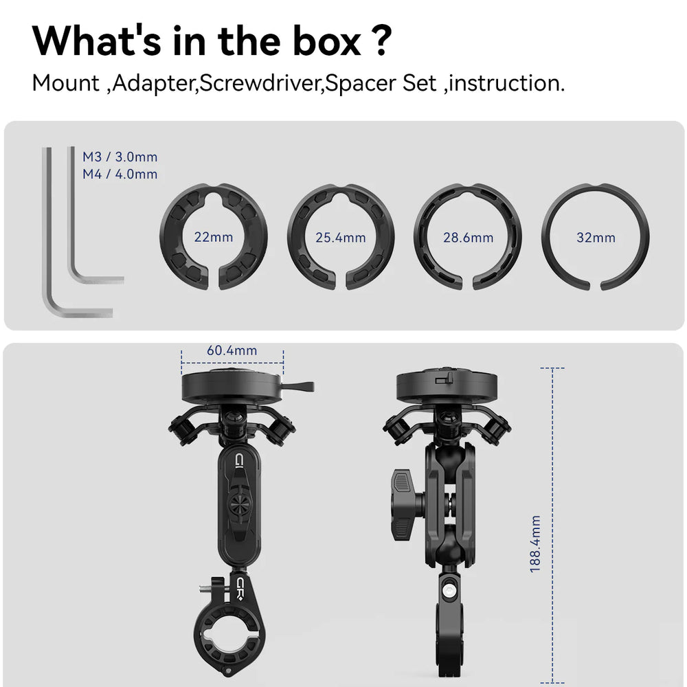 GRXPLORE GR-MT6 Handebar Mount Kit with Vibration Dampener